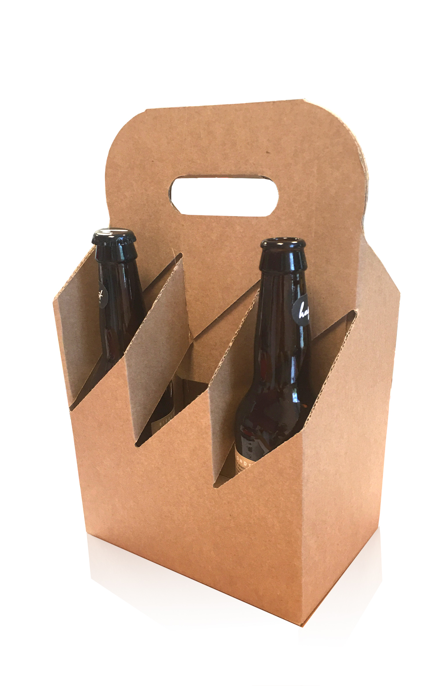 Coffret carton kraft pour 6 bieres type LONG NECK