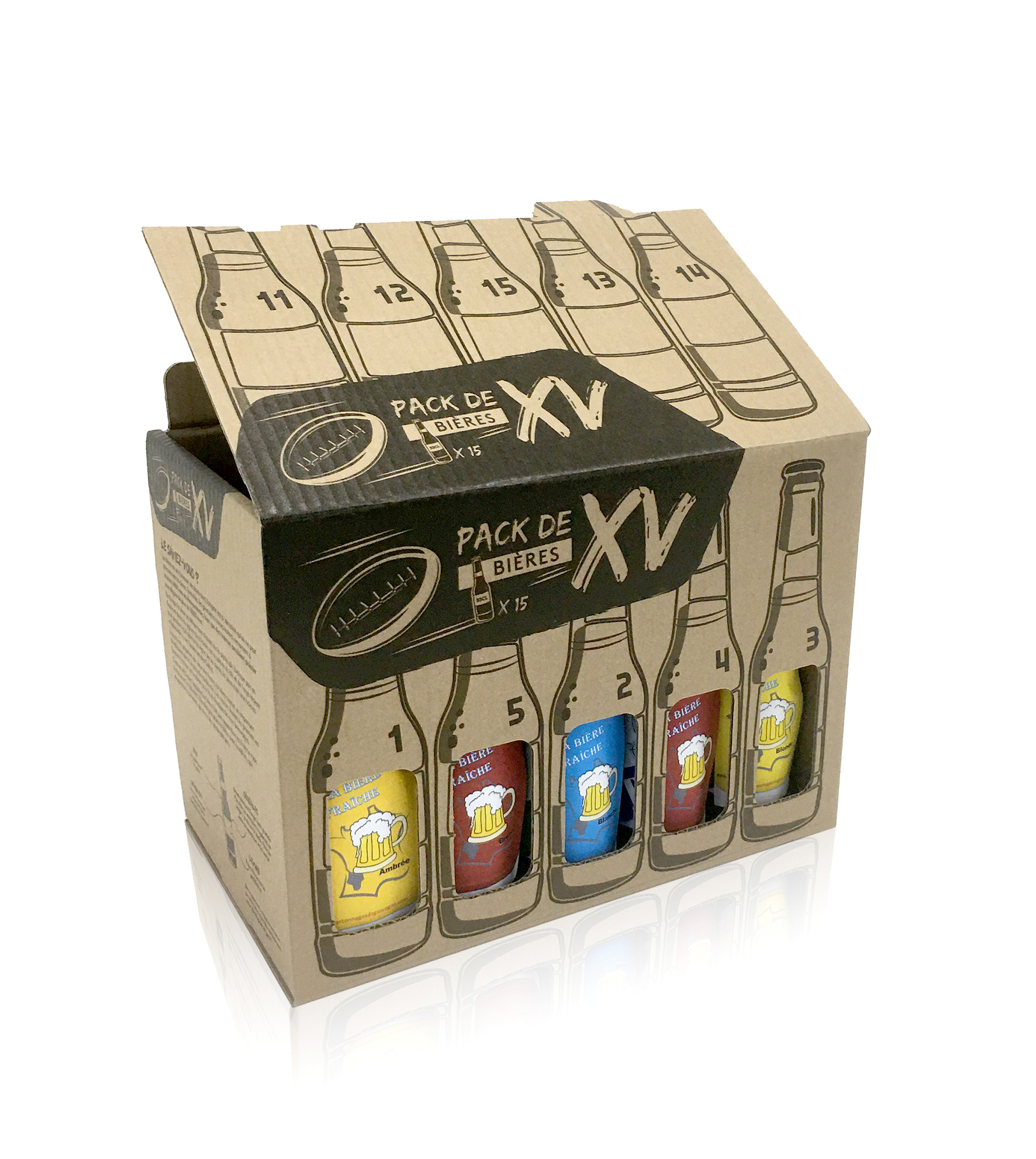 Coffret carton kraft pour 6 bouteilles de bieres